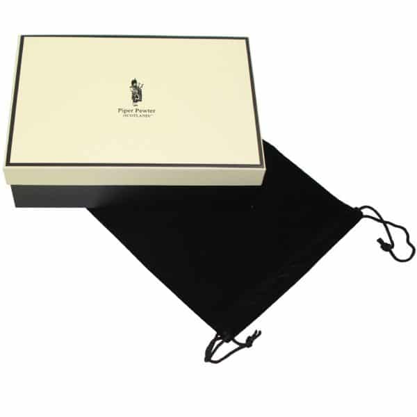 Image of Personalised Scottish Quaich Pewter Thistle Handle Box