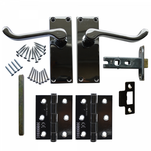 ASEC Scroll Mortice Latch Door Handle Pack Grade 7 Hinges