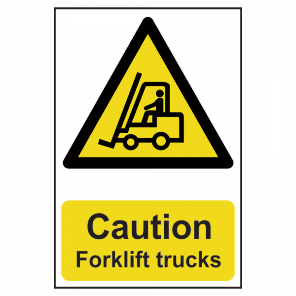 ASEC `Caution: Forklift Trucks` Sign 200mm x 300mm