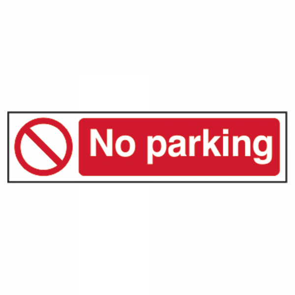ASEC `No Parking` Sign 200mm x 50mm