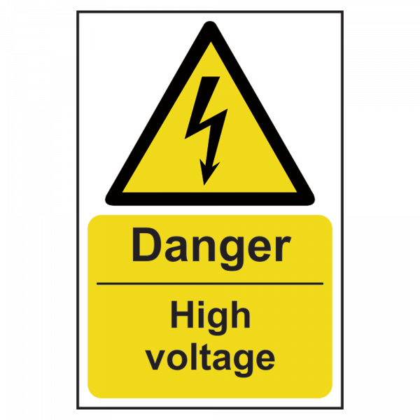 ASEC `Danger: High Voltage` Sign 200mm x 300mm