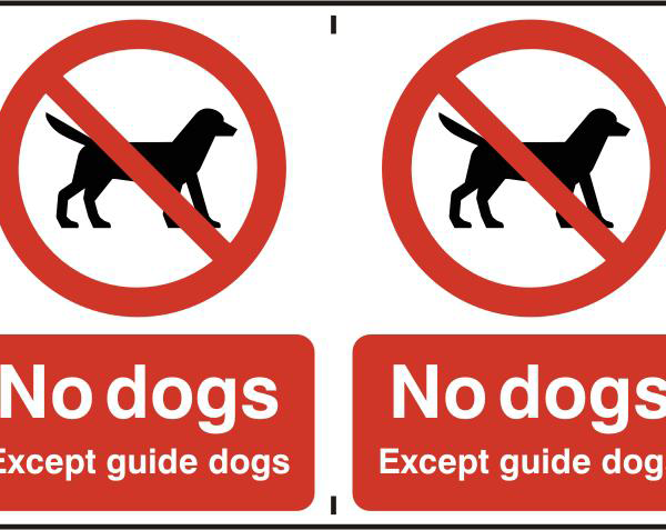 ASEC `No Dogs` 200mm x 300mm PVC Self Adhesive Sign