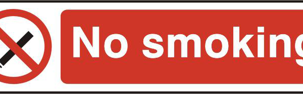 ASEC `No Smoking` 200mm x 50mm PVC Self Adhesive Sign