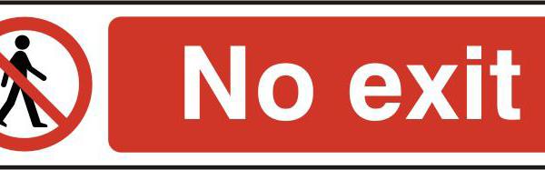 ASEC `No Exit` 200mm x 50mm PVC Self Adhesive Sign