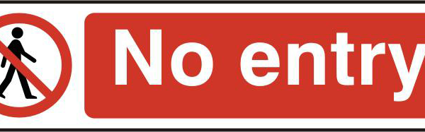 ASEC `No Entry` 200mm x 50mm PVC Self Adhesive Sign